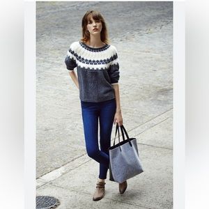 J. Brand Kasia Two Tone Sweater with Fair Isle Pattern. Size S‎ (18)